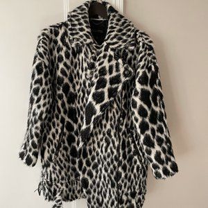 Banana Republic Animal Print Leopard Black and White Coat  XS